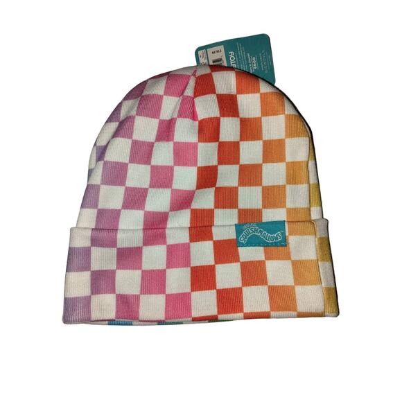 Squishmallows Beanie Hat Youth Checkered Rainbow Ombre Checkered Girl Winter NWT - Picture 2 of 9